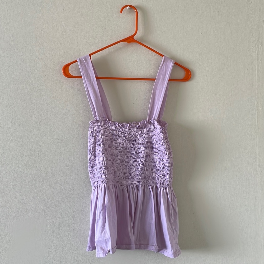 Anthropologie T.la Lavender Smocked Top M